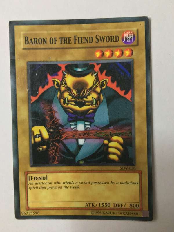 YU-GI-OH TRADING CARD -  BARON OF THE FIEND SWORD