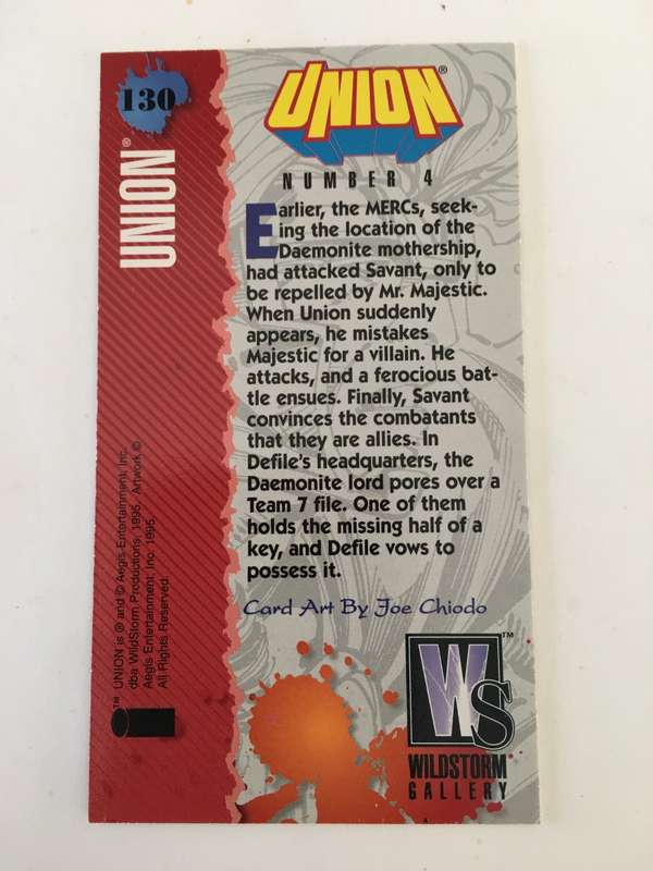 UNION TRADING CARD - WILDSTORM GALLERY