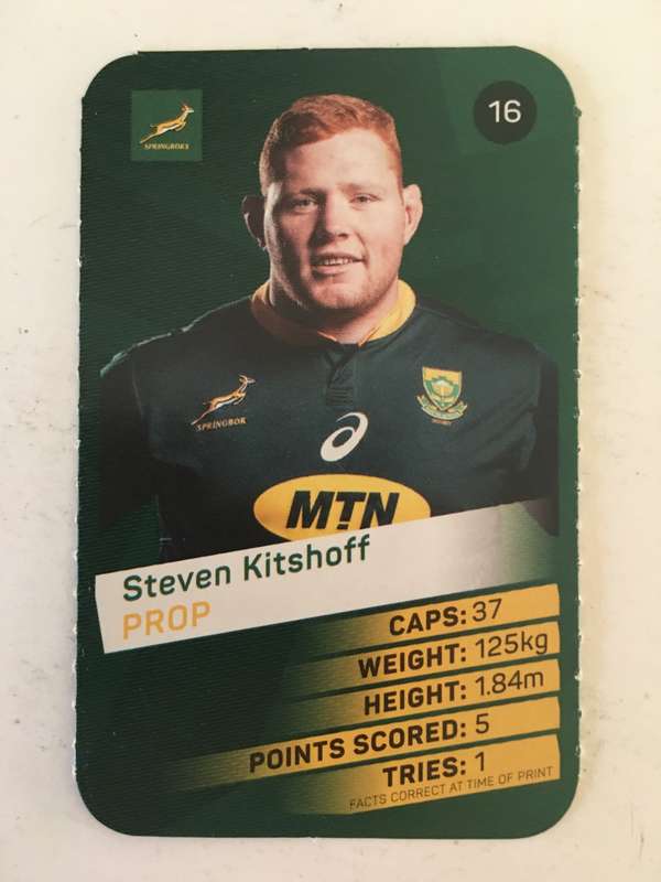 SPRINGBOK TRADING CARD  - PICK N PAY SUPER CARDS - NO. 16 -