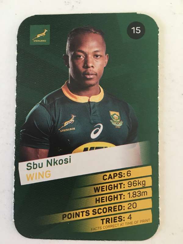 SPRINGBOK TRADING CARD  - PICK N PAY SUPER CARDS - NO. 15 -
