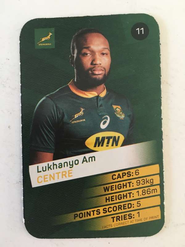 SPRINGBOK TRADING CARD  - PICK N PAY SUPER CARDS - NO. 11 -