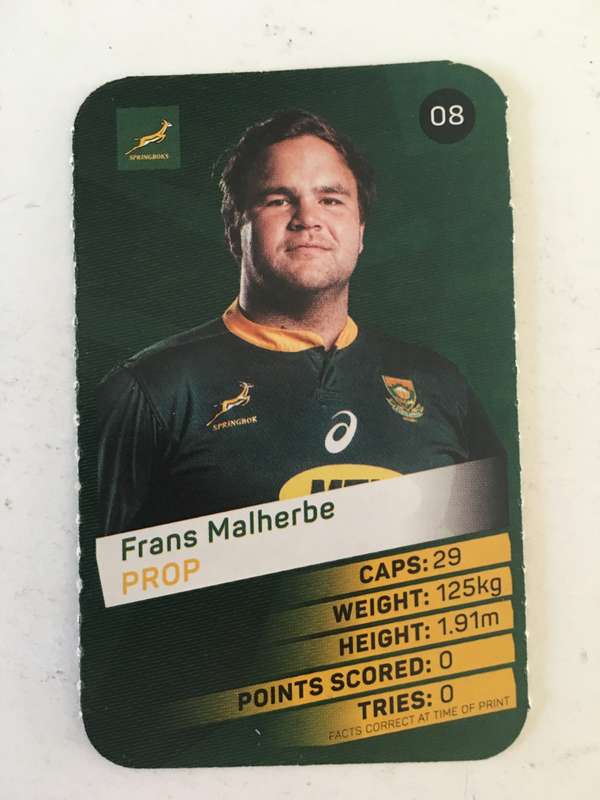 SPRINGBOK TRADING CARD  - PICK N PAY SUPER CARDS - NO. 8 -