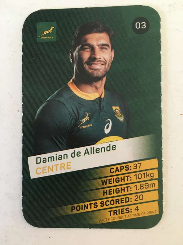 SPRINGBOK TRADING CARD  - PICK N PAY SUPER CARDS - NO. 3 -