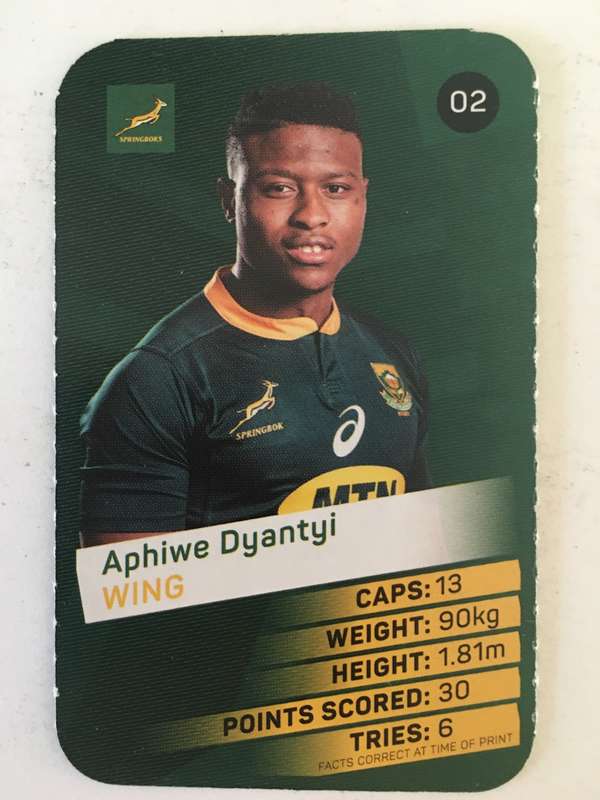 SPRINGBOK TRADING CARD  - PICK N PAY SUPER CARDS - NO. 2 -