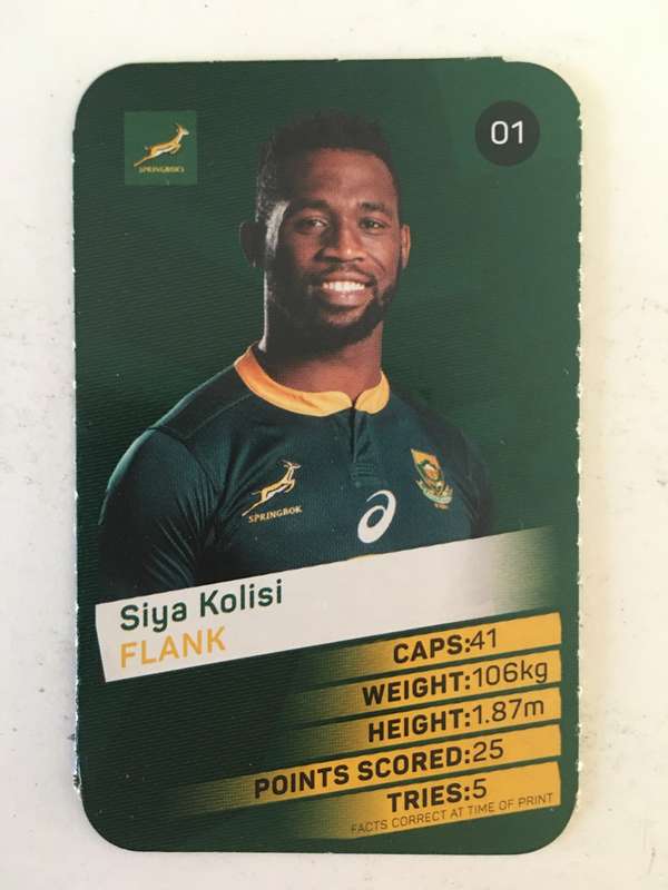 SPRINGBOK TRADING CARD  - PICK N PAY SUPER CARDS - NO. 1 -