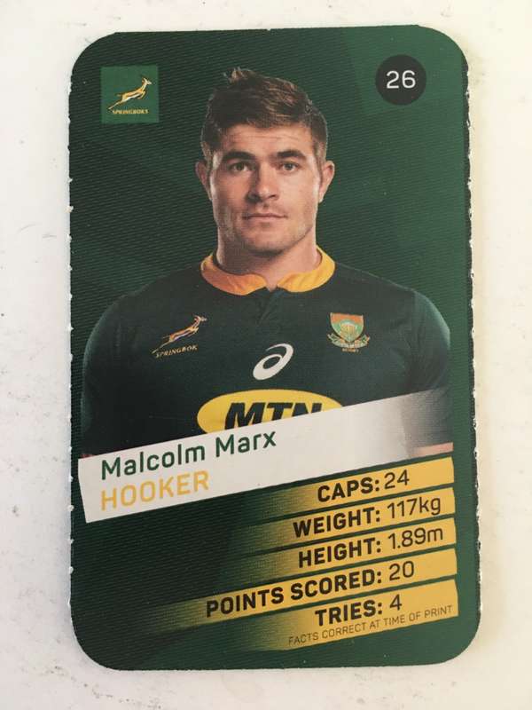 SPRINGBOK TRADING CARD  - PICK N PAY SUPER CARDS - NO. 26 -