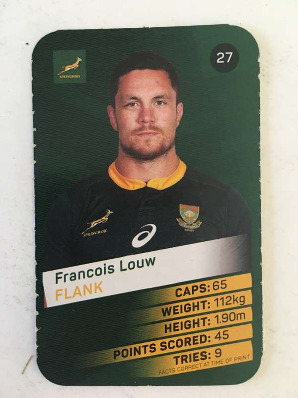 SPRINGBOK TRADING CARD  - PICK N PAY SUPER CARDS - NO. 27 -