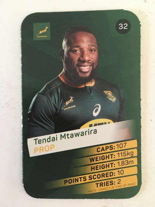 SPRINGBOK TRADING CARD  - PICK N PAY SUPER CARDS - NO. 32 -