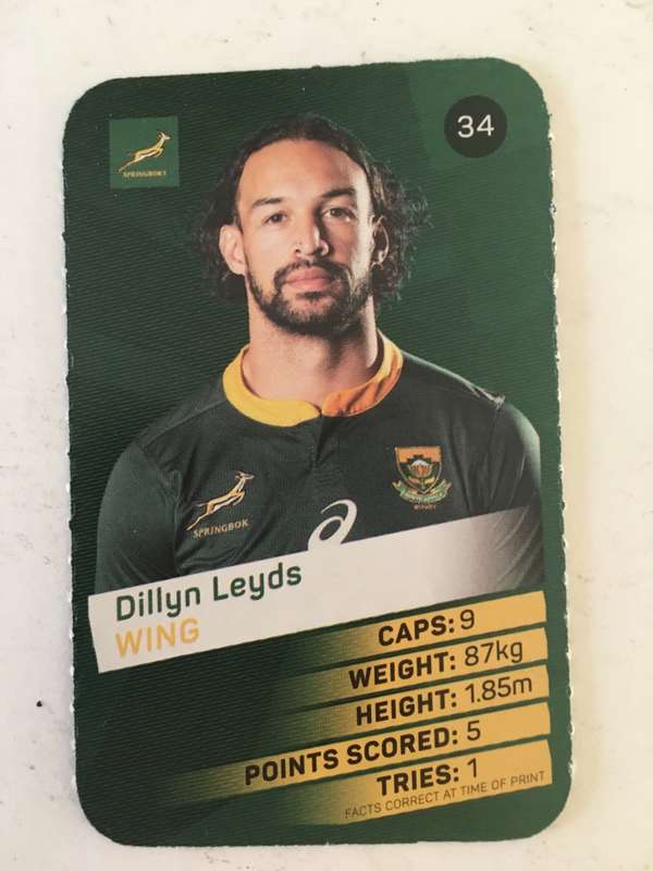 SPRINGBOK TRADING CARD  - PICK N PAY SUPER CARDS - NO. 34 -