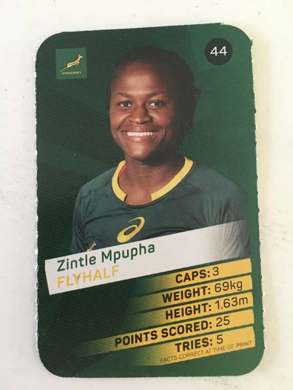 SPRINGBOK TRADING CARD  - PICK N PAY SUPER CARDS - NO. 44 -