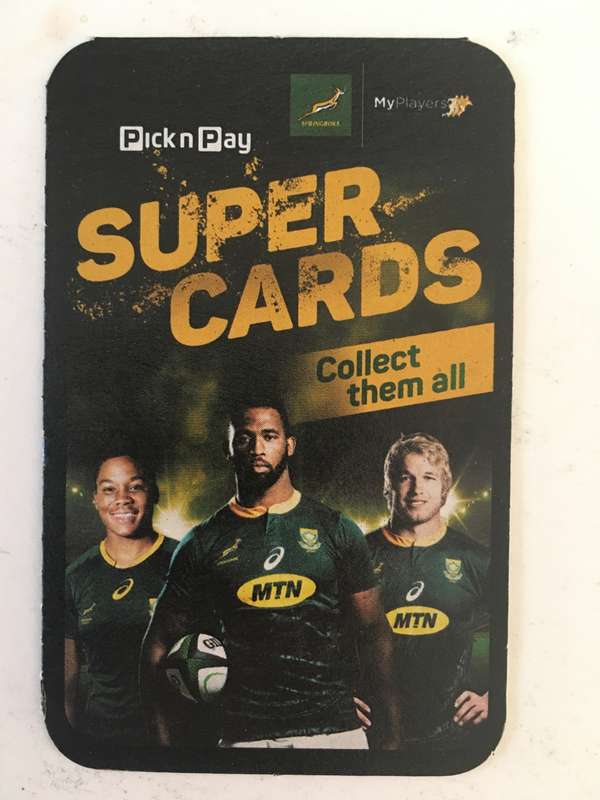 SPRINGBOK TRADING CARD  - PICK N PAY SUPER CARDS - NO. 53 -