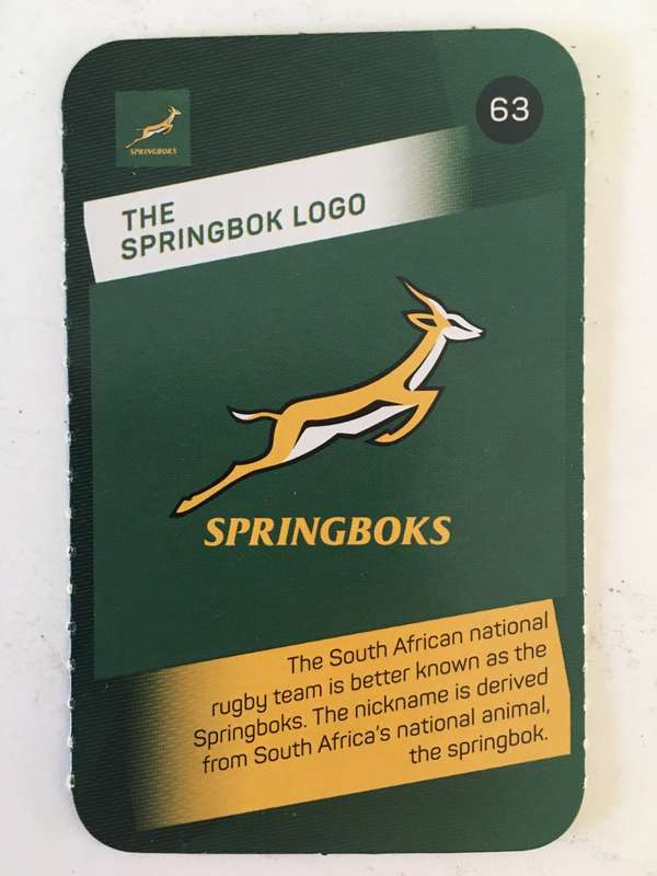 SPRINGBOK TRADING CARD  - PICK N PAY SUPER CARDS - NO. 63 -