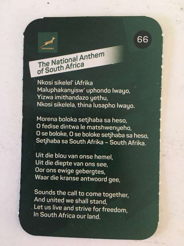SPRINGBOK TRADING CARD  - PICK N PAY SUPER CARDS - NO. 66 -