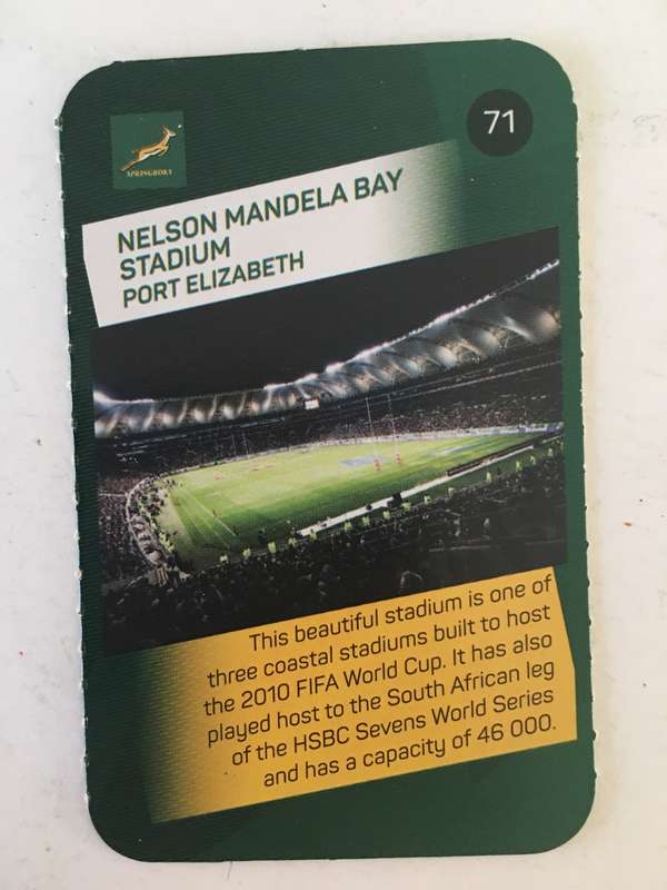 SPRINGBOK TRADING CARD  - PICK N PAY SUPER CARDS - NO. 71 -