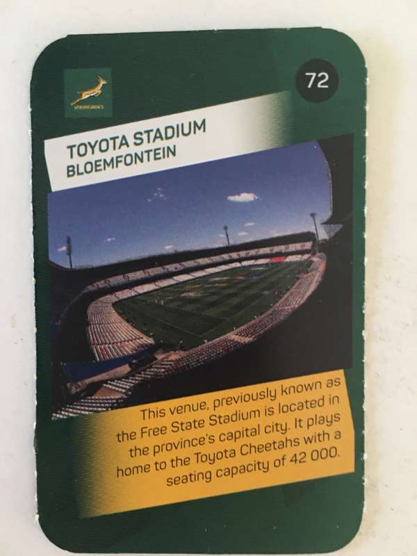 SPRINGBOK TRADING CARD  - PICK N PAY SUPER CARDS - NO. 72 -