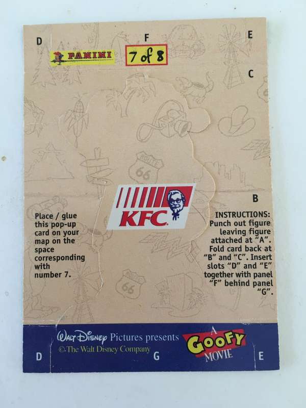 PANINI KFC TRADING CARD   A GOOFY MOVIE  NO. 7 - MAX