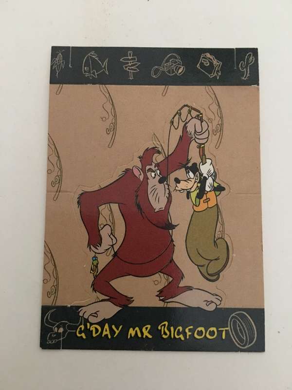 PANINI KFC TRADING CARD  -  A GOOFY MOVIE - NO. 6 - G'DAY MR BIGFOOT