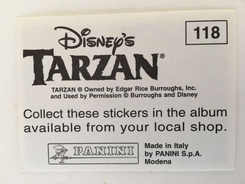 PANINI DISNEY''S - TARZAN  TRADING STICKER - NO. 118