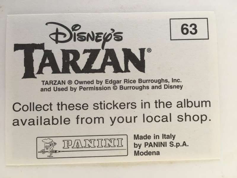 PANINI DISNEY''S - TARZAN  TRADING STICKER - NO. 63