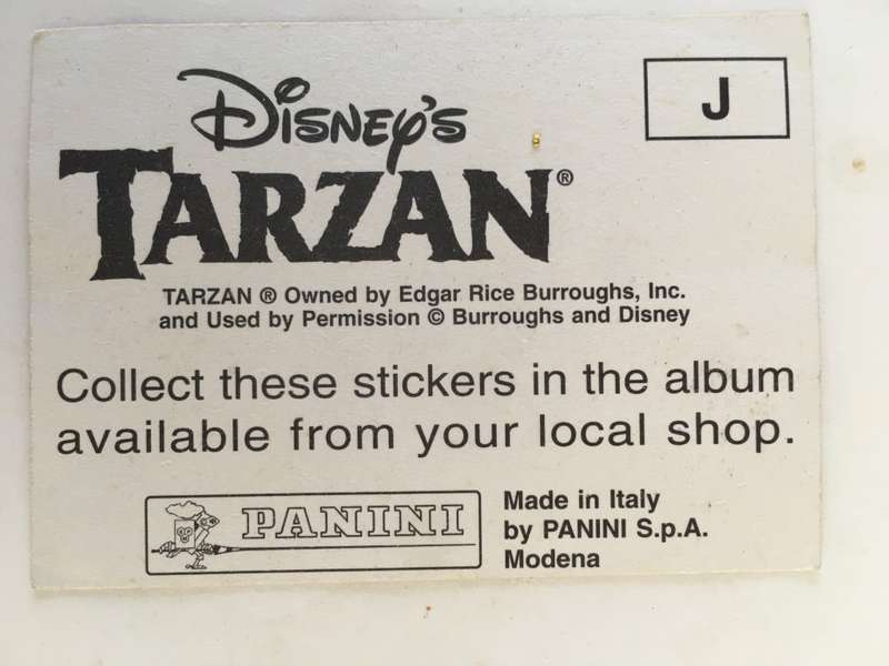 PANINI DISNEY''S - TARZAN  TRADING STICKER - NO. J / FOIL CARD