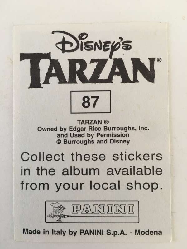PANINI DISNEY''S - TARZAN  TRADING STICKER - NO. 87