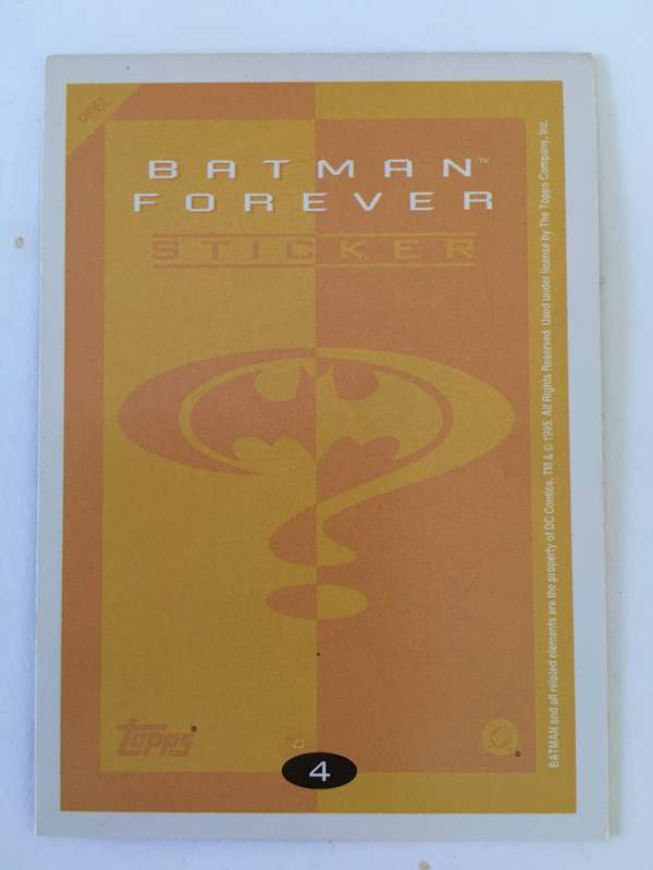 TOPPS BATMAN FOREVER TRADING STICKER NO. 4
