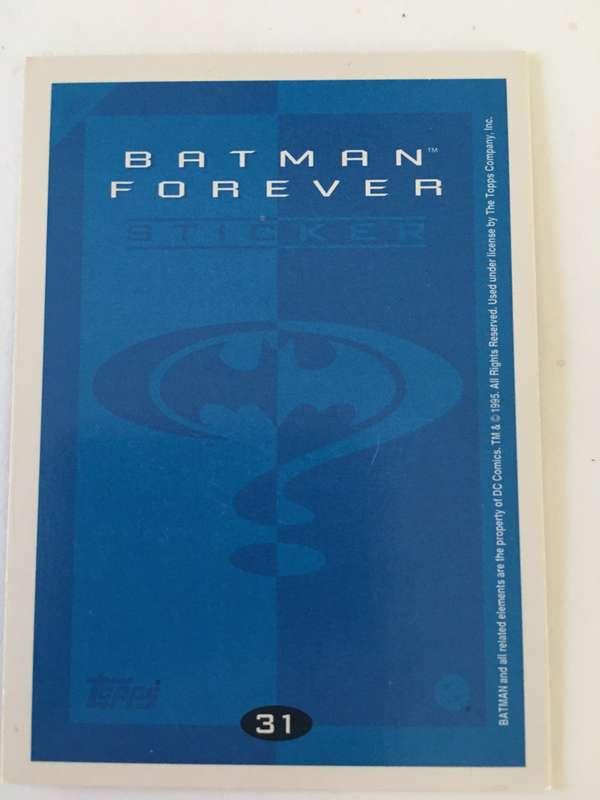 TOPPS BATMAN FOREVER TRADING STICKER NO. 31