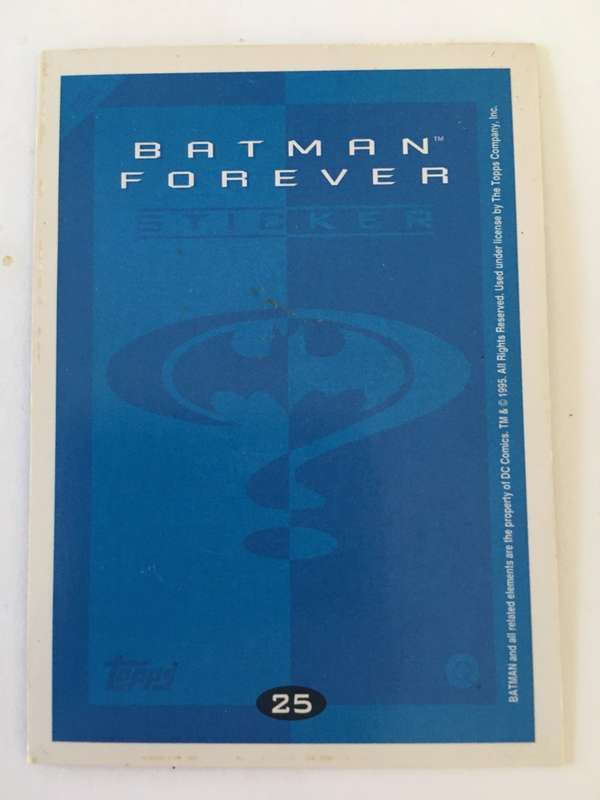 TOPPS BATMAN FOREVER TRADING STICKER NO. 25
