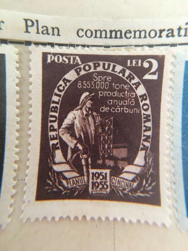 UNUESED  MOUNTED ROUMANIA  5 YEAR PLAN COMMORATIVES STAMPS