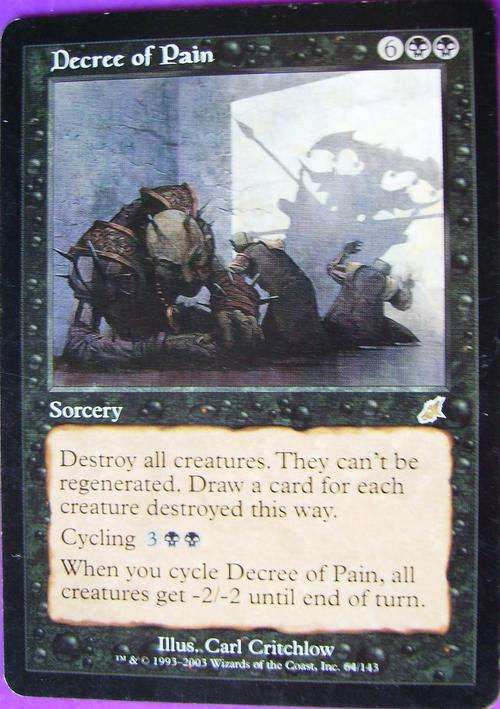 Decree of Pain bid per card (Rare)