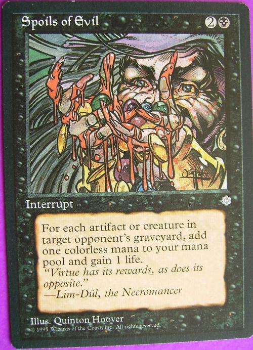 Spoils of Evil bid per card