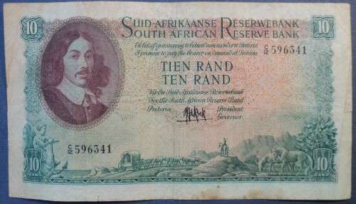 South Africa Banknotes - (lot of 2) - 5 Pounds - 10 Rand