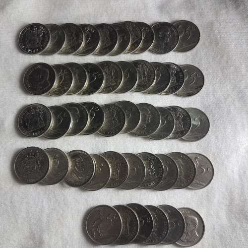 45 x 1966 - 1990 5c  Coins (Bid Per Coin) - Random Dates