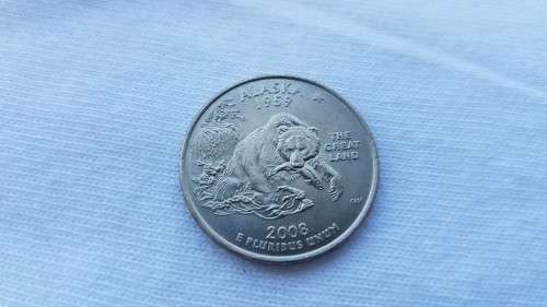 *ERROR COIN* 2008 Alaska Quarter Dollar - Philadelphia Mint - 6th Claw Die Chip Error