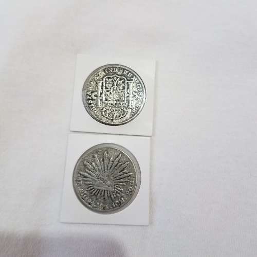90% Silver coin Set. Central America 1821 & 1894 (Set of 2 coins) App.Weight 47 grams