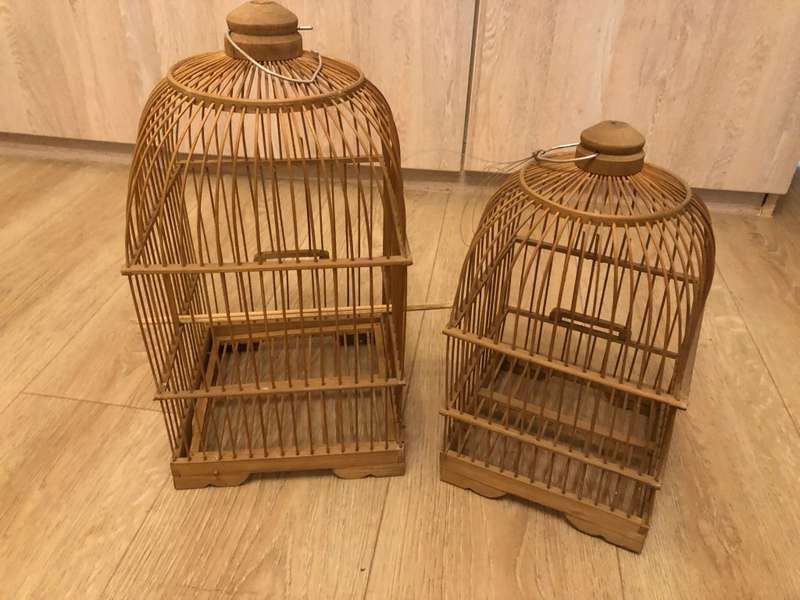DUAL DEAL!! BEAUTIFUL WOODEN BIRD CAGE ORNAMENTS!!!