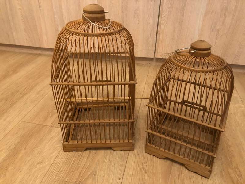 DUAL DEAL!! BEAUTIFUL WOODEN BIRD CAGE ORNAMENTS!!!
