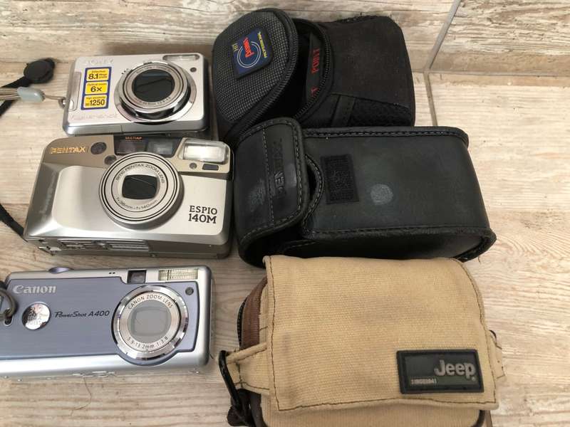 BULK DEAL - THREE CAMERAS ONE PENTAX ESPIO 140M ONE CANON POWERSHOT A400 AND ONE SONY CYPER-SHOT