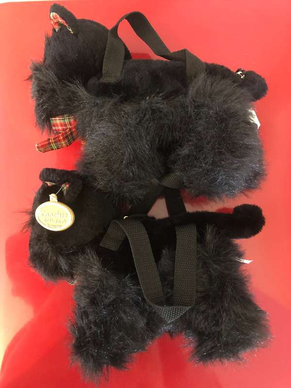DOUBLE DEAL!! TWO BLACK SCOTTIE SOFT TOY BAGS
