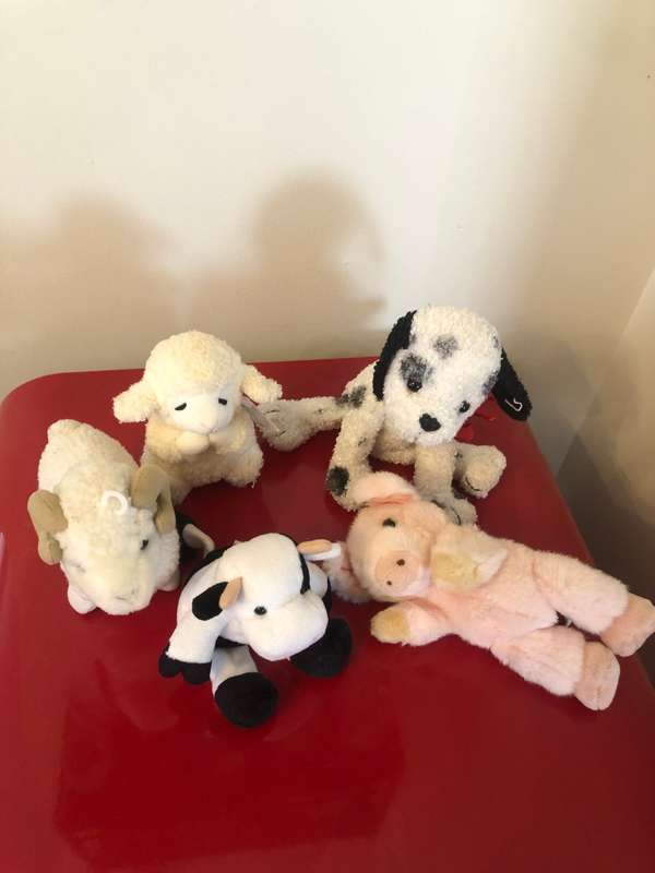 MIX BUNCH OF 5 CUTE ANIMAL SOFT TOYS - ALL IN VERY GOOD CONDITION