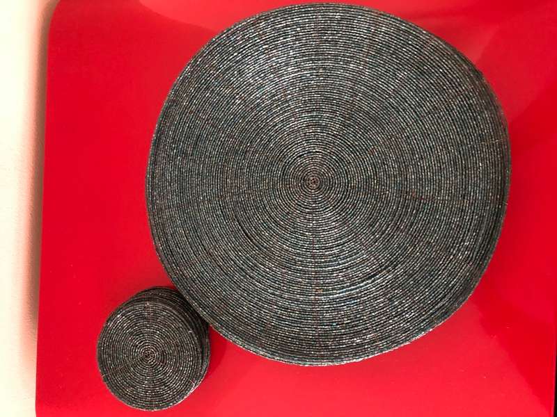 12 BEADED COASTERS AND 9 PLACEMATS
