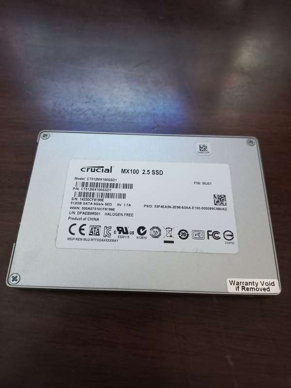 512GB Crucial MX100 SSD