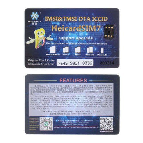 HEICARD UNLOCK Chip for iPhone 6-12 Unlocking Sim Card ICCID IOS 13.5-14.4
