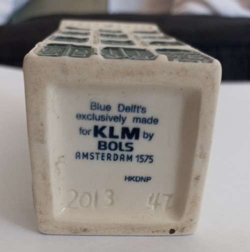Blue Delft KLM Airlines BOLS Amsterdam Delft Bols Miniature House 47