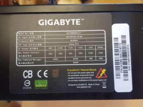 Gigabyte 530 w Bronze Plus power supply