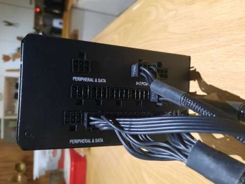 Corsair 850w power supply Please note the cables in the pic are all I have