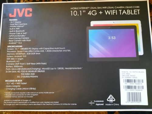 JVC 10.1 inch Tablet