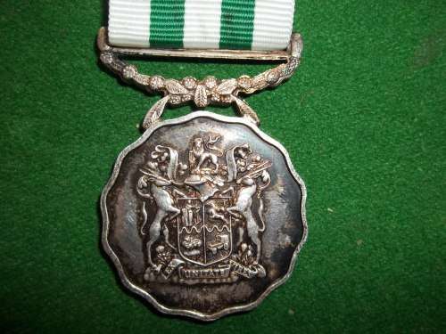 SADF 20 YEAR FAITHFULL SERVICE MEDAL (SILVER MARKED) NUMBERED