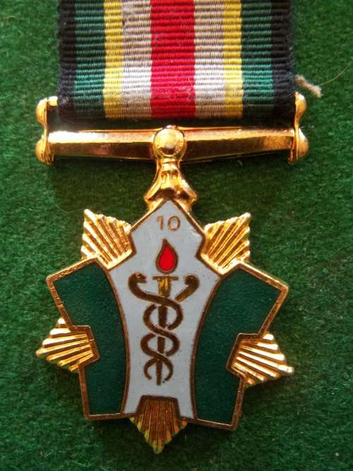 South Africa Emergency services, 10 year service medal (full size)