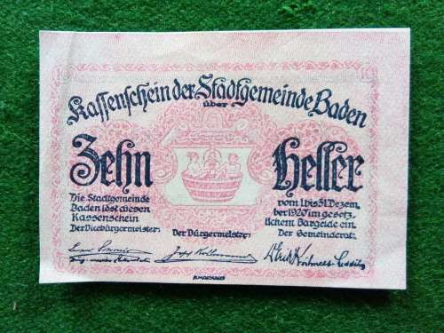 GERMANY .. NOTGELD ..  1920 ... 10 HELLER .. BADEN.